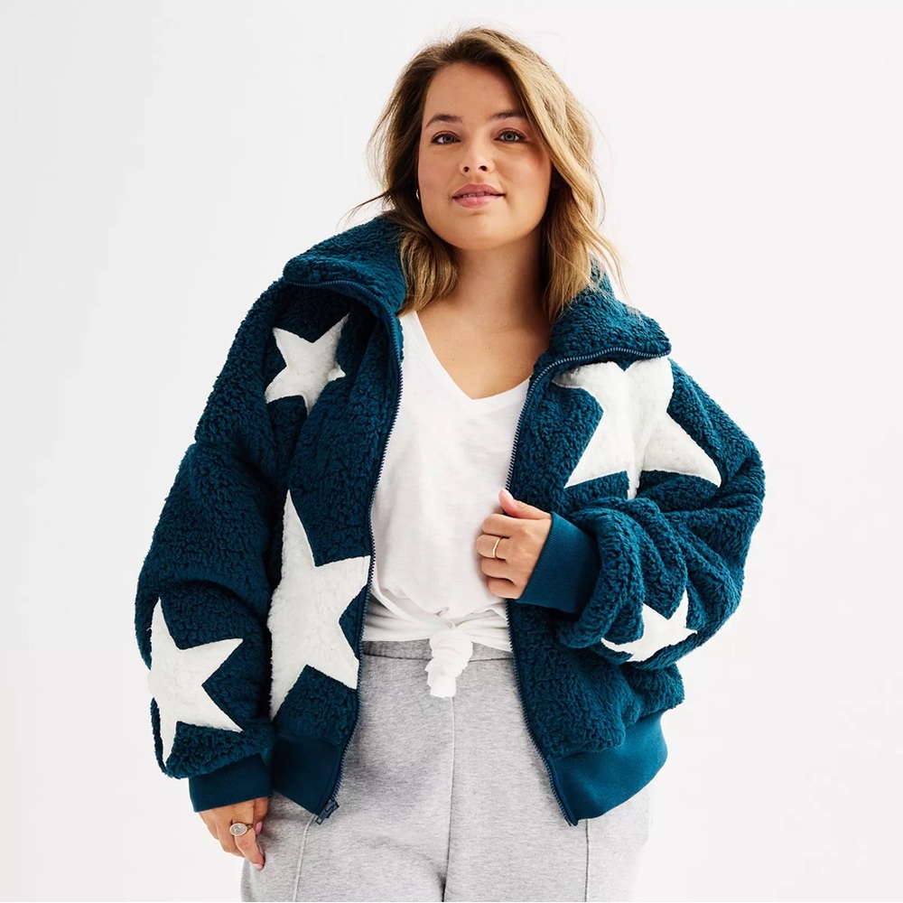 RARE Kohl’s Women's Star Fleece Jacket